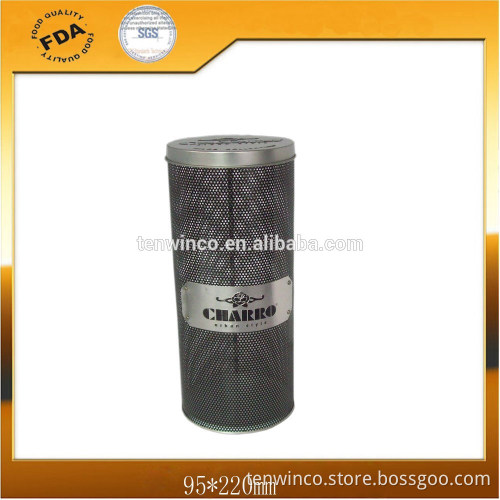 Round Wine Tin Packaging Can with Trademark Sign on net Body